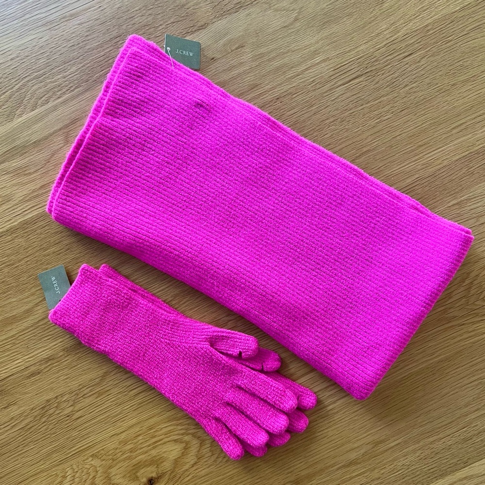 NWT J. Crew winter scarf and glove set